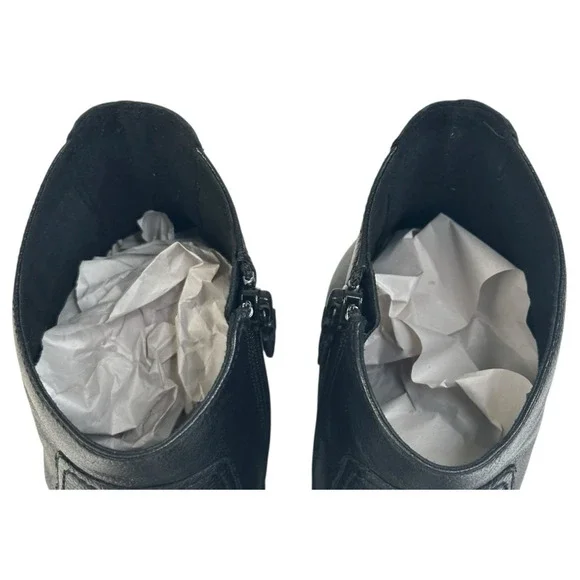 COLE HAAN Naia Black Leather Ankle Boots Womens Size 7B Side Zip New $200 O - Picture 9 of 12